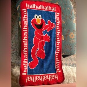 Vintage Owen 1990s Red and Blue Elmo Baby Blanket
